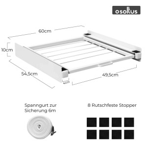 osoltus Universal Verbindungsrahmen Waschmaschine Trockner mit Auszug
