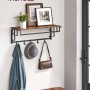 Songmics Wandgarderobe Barnet-old mit Ablage, 5 Haken, braun-schwarz. Garderobe im Industrie-Design.