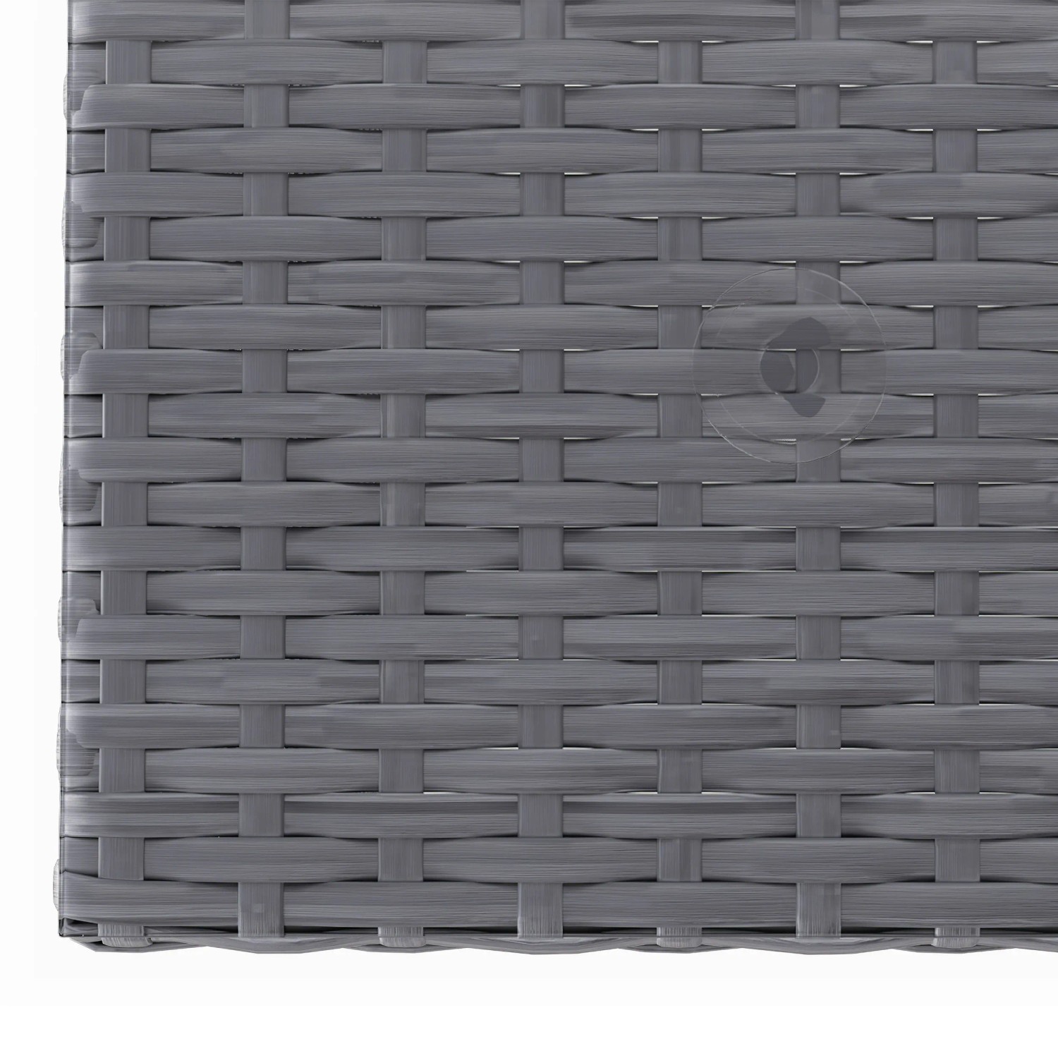 Detailaufnahme: Graues Polyrattan-Geflecht der Balkonmöbel Hazelton.