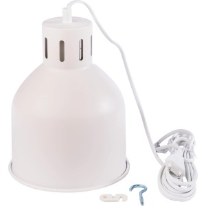 Weißer Venso E27 Lampenschirm SAGA für Pflanzenanzucht mit Kabel, Stecker und Haken.