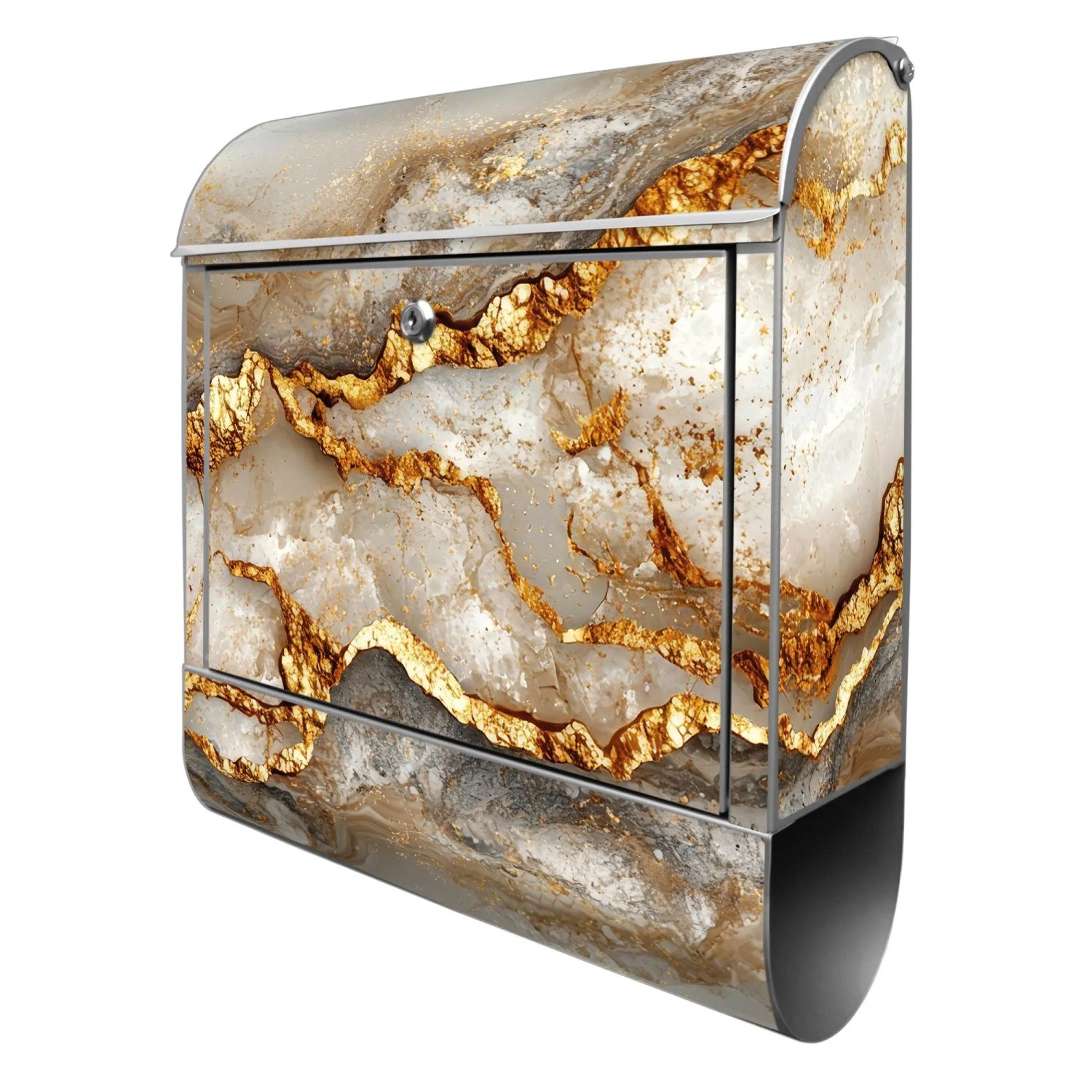 Banjado Design Briefkasten Silber Pulverbeschichtet 39x47x14cm 2 Schlüssel günstig online kaufen