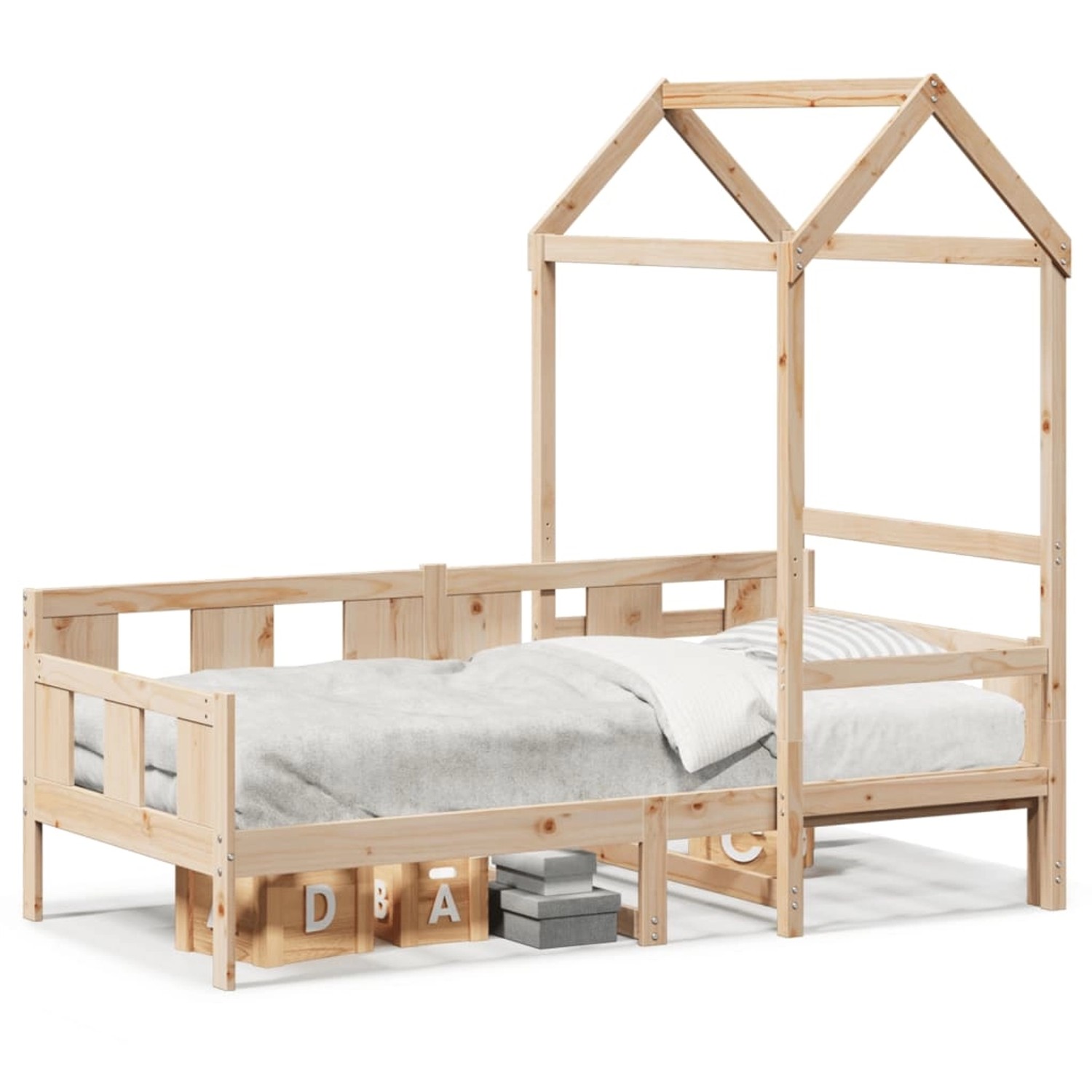 vidaXL Tagesbett mit Dach 90x200 cm Massivholz Kiefer 3282276 günstig online kaufen