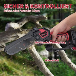 CCLIFE Akku Hochentaster 2in1 Mini Kettensäge Mit 2m Teleskopstange Ohne Akku