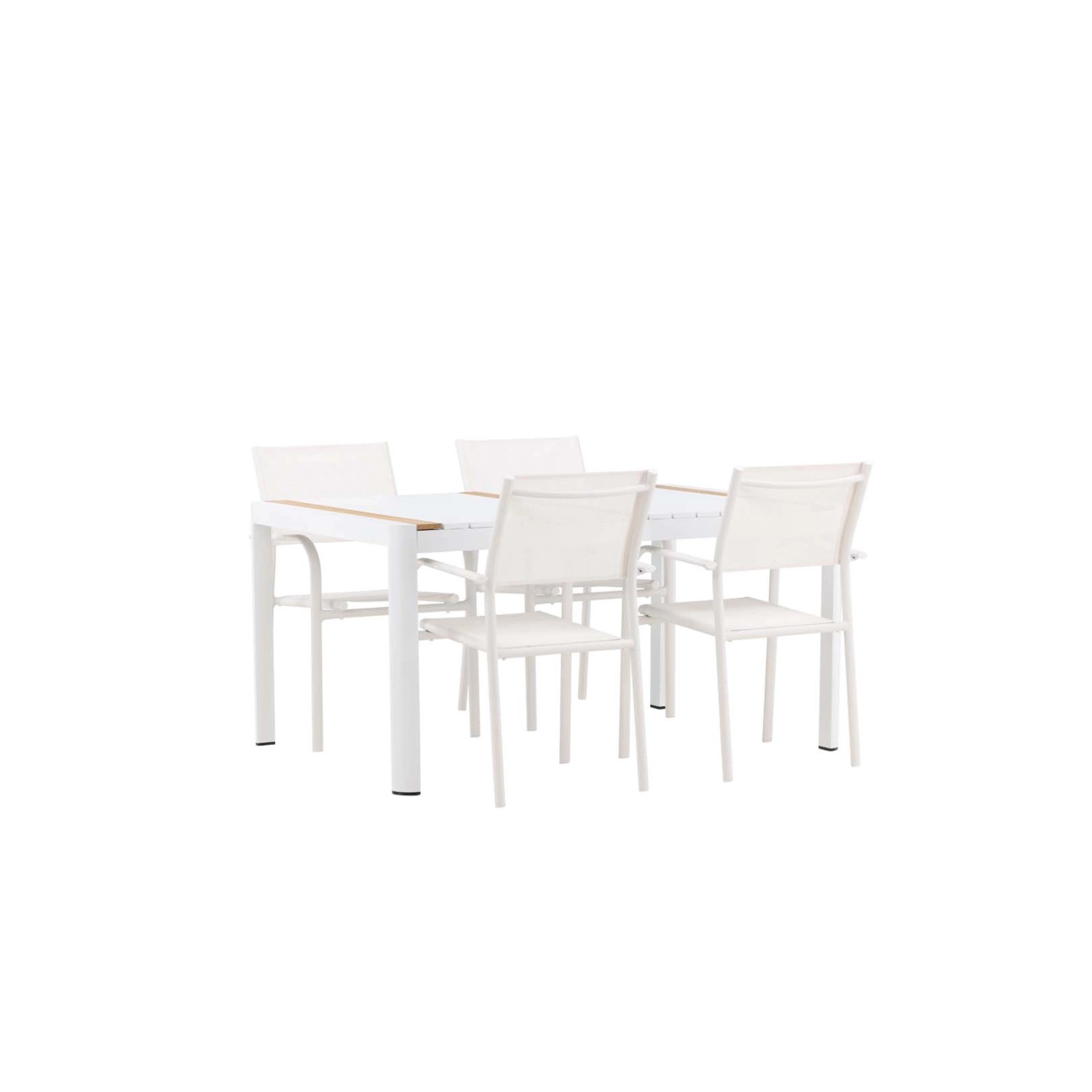 ebuy24 Togo Gartenset Tisch 90x150cm Weiß 4 Stühle Santorini Weiß günstig online kaufen