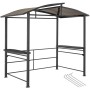 Tectake Grillpavillon Asado Gute Luftzirkulation Wetterfest  240 x 150 x 234 cm Grau