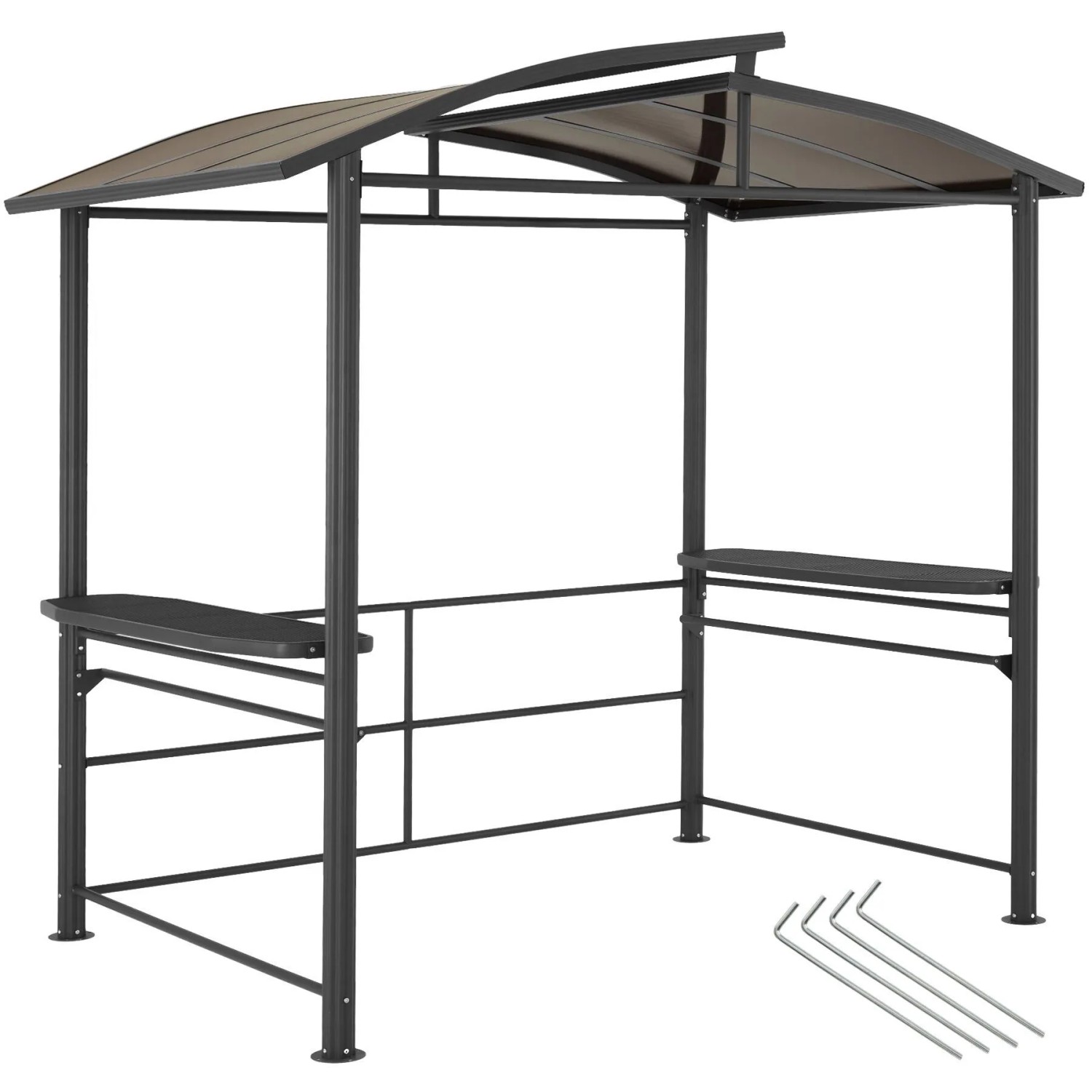 Tectake Grillpavillon Asado Gute Luftzirkulation Wetterfest Und Flammenhemmend 240 X 150 X 234 Cm Grau