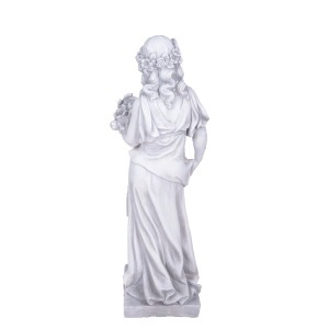 Weiße DELUKE Gartenfigur JENS, 94cm hoch, aus Kunststoff. Gartendeko für den Außenbereich.