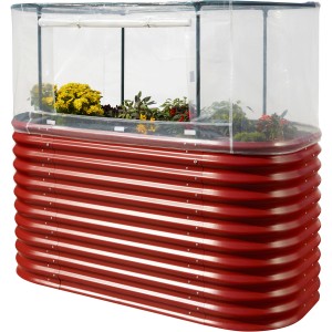 Vitavia Hochbeet Basic 858 mit Abdeckung, 105x76x165cm, schützt Pflanzen vor Schädlingen und Niederschlag.