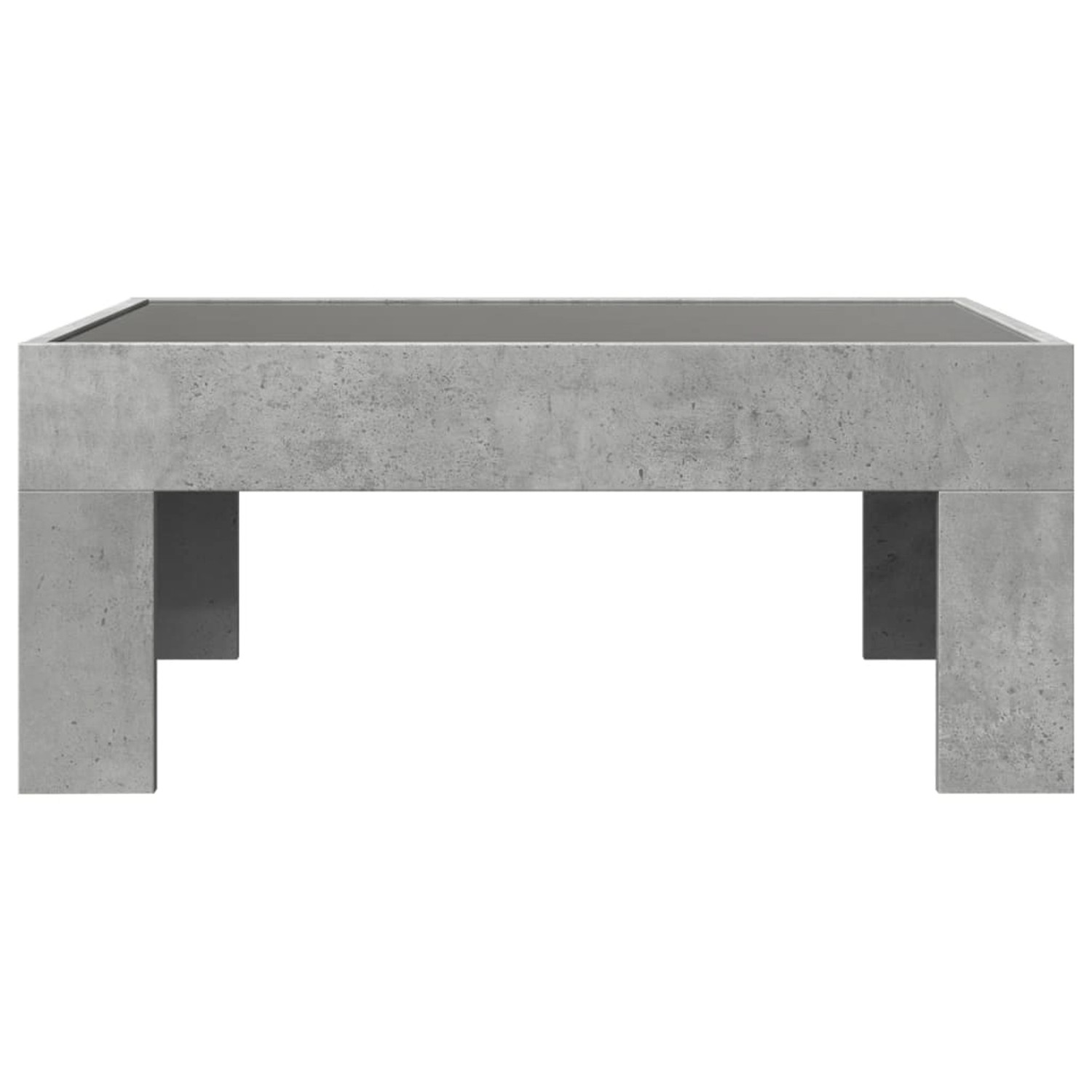 vidaXL Couchtisch Betongrau mit Infinity-LED, 70x50x30 cm. Tisch mit grauer Betonoptik und LED-Beleuchtung.