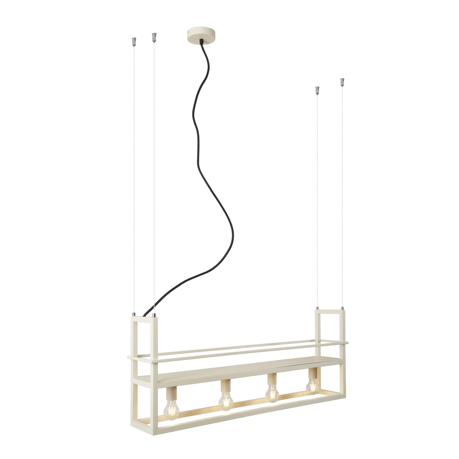 QAZQA Industrielle Hängelampe Beige 4 Lichter Cage Rack