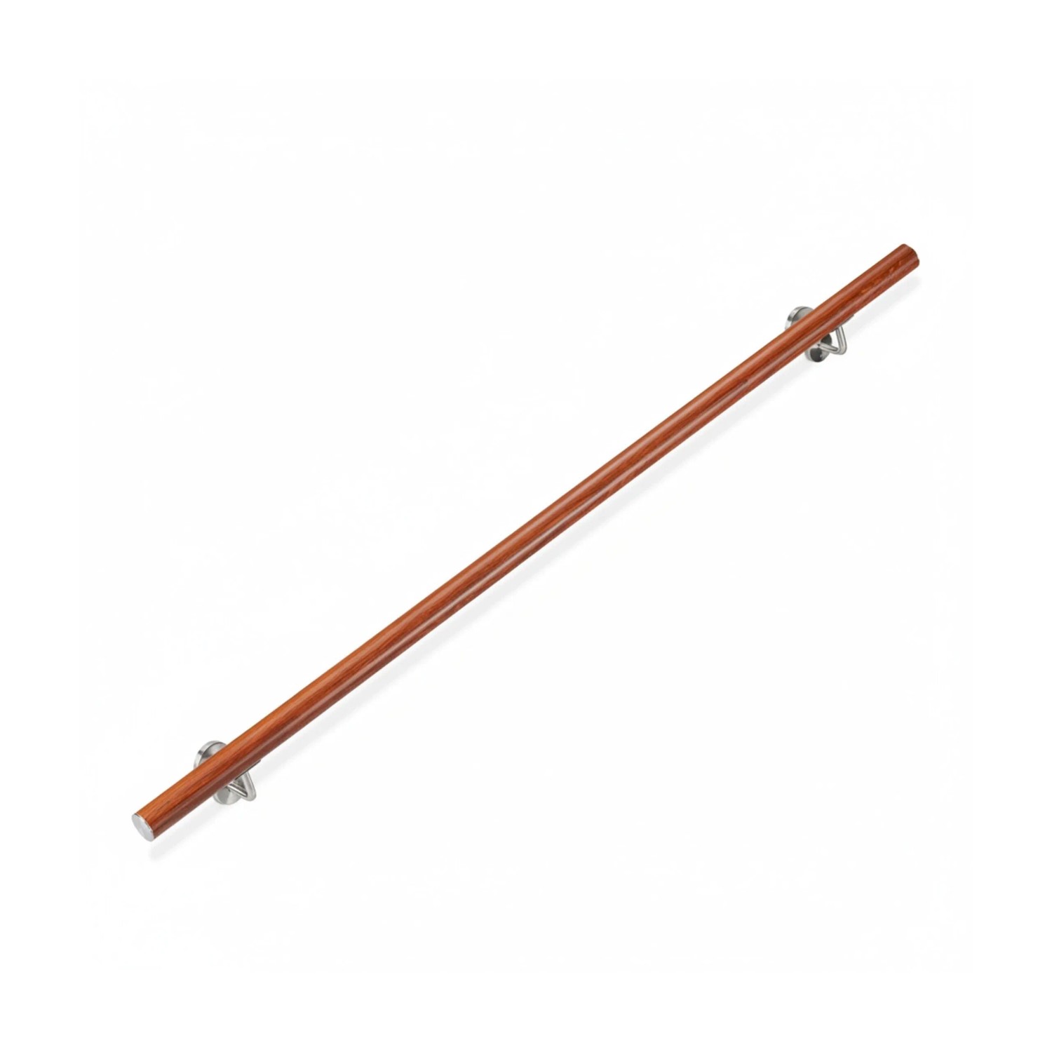 Relaxdays Handlauf Aluminium Edelstahl Braun Silber Mit Wandhalterung 100 cm