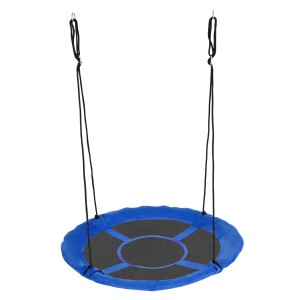 Blaue Outsunny Nestschaukel, Ø110 cm, bis 100 kg belastbar, verstellbare Höhe.