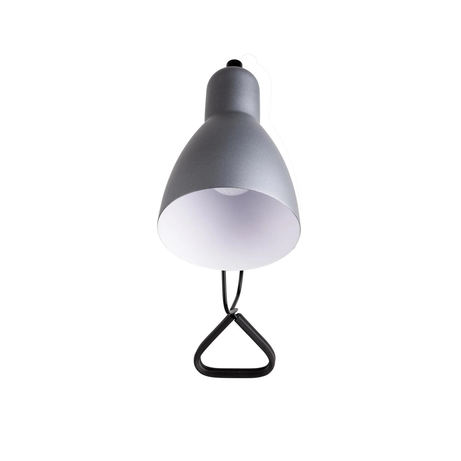 Silberne Näve Klemmleuchte Mara, 28 cm hoch, mit schwarzer Klemme. Ideal als Tischleuchte.