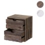 Braune MCW Kommode C62 mit 2 Schubladen aus Paulowniaholz im Shabby-Look.
