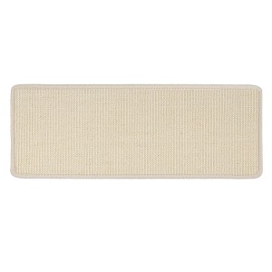 Rechteckige, selbstklebende Karat Stufenmatte aus Sisal in Elfenbein für Treppen ohne Lippe, 23,5x65 cm.