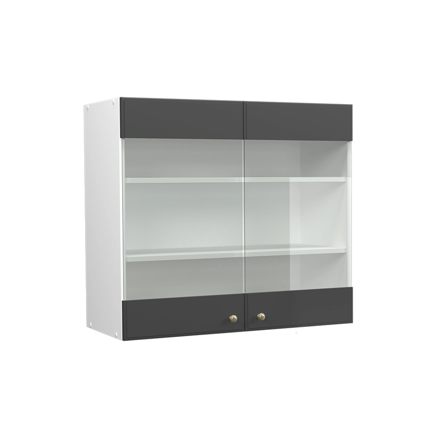 Thumbnail - Vicco Küchenglasschrank Fame-Line Glashängeschrank Anthrazit-Gold/Weiß 80 cm
