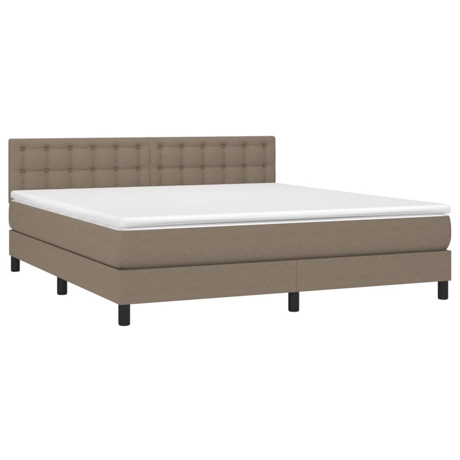 vidaXL Boxspringbett mit Matratze & LED Taupe 180x200 cm Stoff 3133497 günstig online kaufen