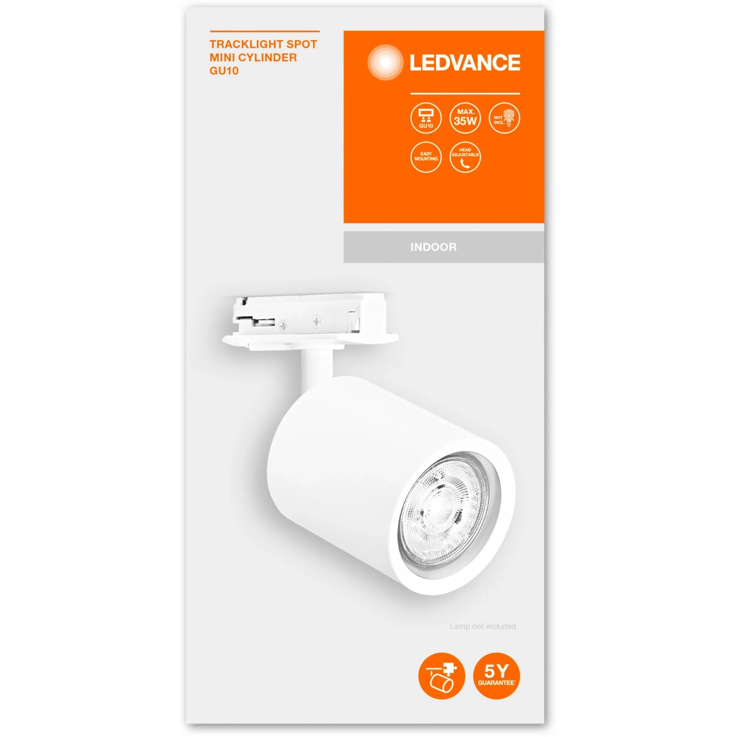 Ledvance Schienensystem Spot Stelle Mini Cylinder, weiß, 13,5 cm. Schienenspot für GU10 Leuchtmittel.