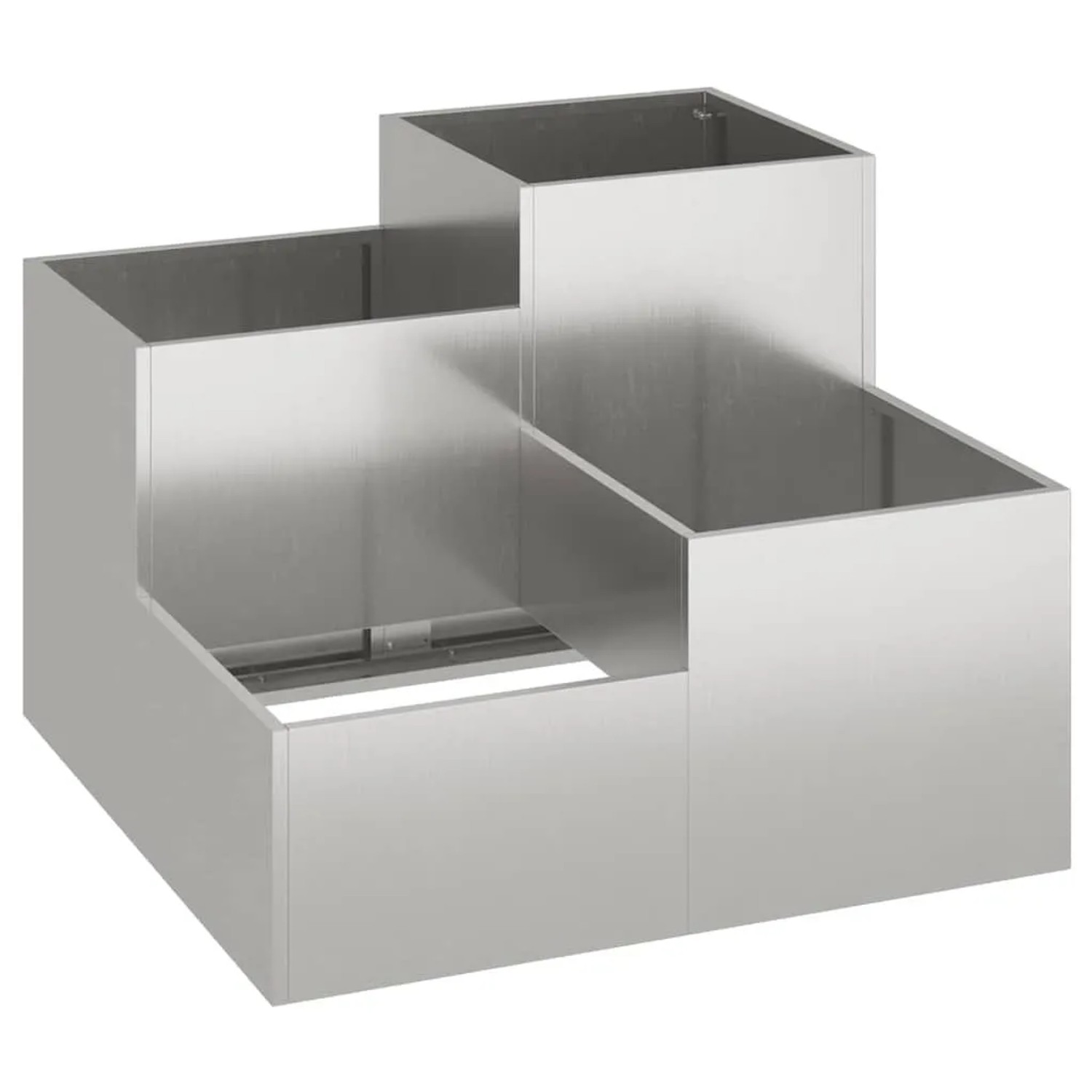 vidaXL Gartenblumentopf Silber 80 x 80 x 60 cm Edelstahl 865859