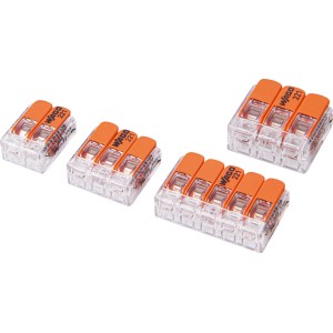 Wago Verbindungsklemmen Set mit Hebeln, verschiedene Ausführungen.