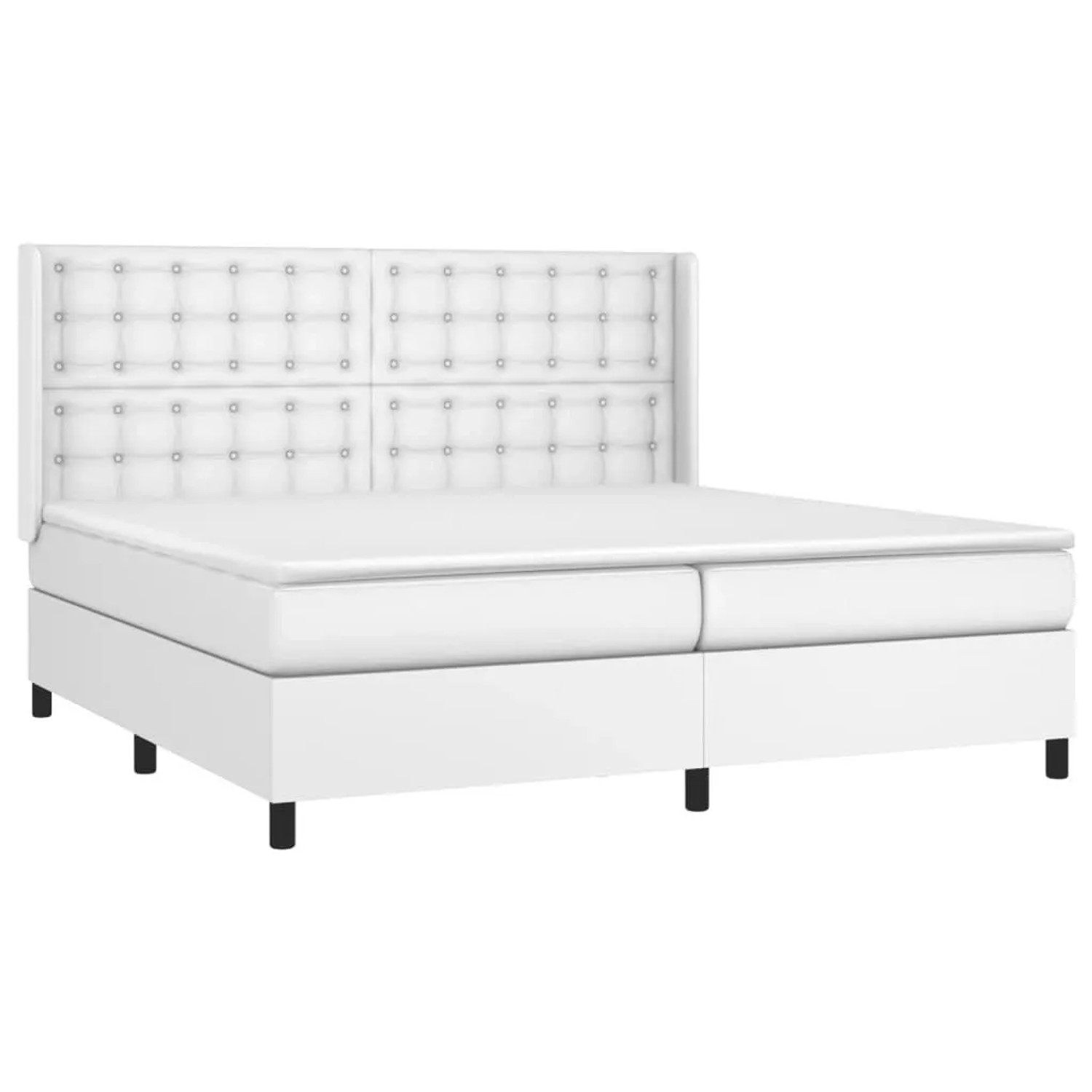 vidaXL Boxspringbett mit Matratze & LED Weiß 200x200 cm Kunstleder 3139404 günstig online kaufen