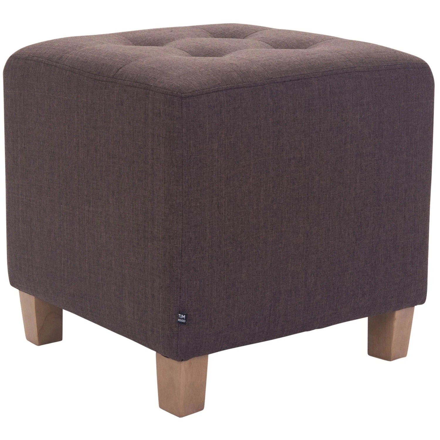 DELUKE Sitzhocker CELIS Stoff Braun 45x45x46cm Hocker Schlafzimmer Polsterhocker Wohnzimmer Sitzbank Esszimmer