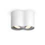 Weißer Philips Hue LED-Spot Pillar, 2-flammig, für stimmungsvolle Beleuchtung im Innenbereich.