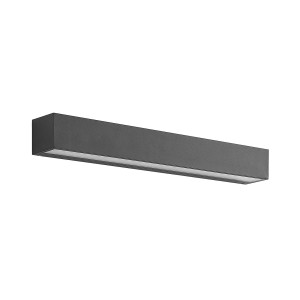 Moderne, schwarze LED Wandleuchte Lengo für den Außenbereich. Aluminium, 50cm breit.