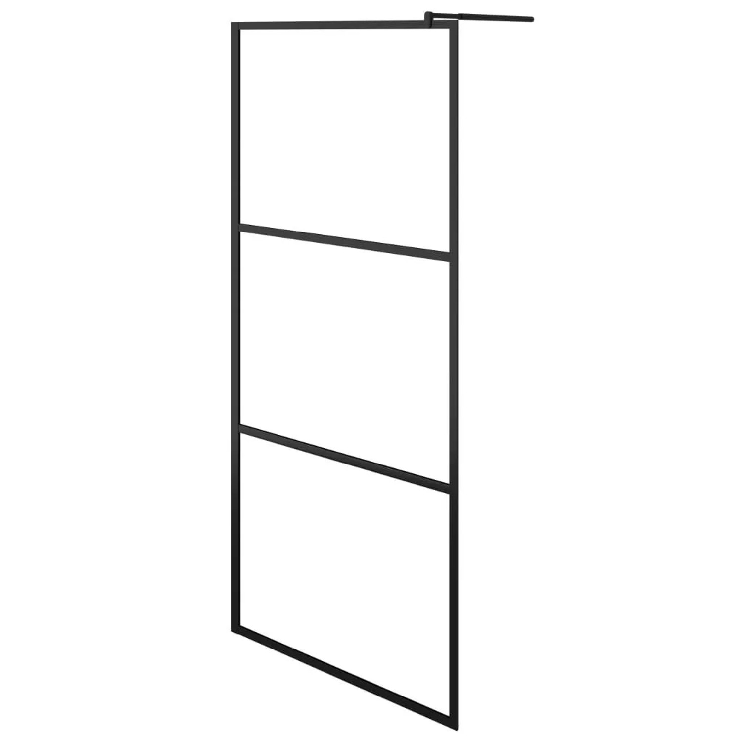 vidaXL Duschwand für Begehbare Duschen ESG-Klarglas Schwarz 100x195 cm 149150