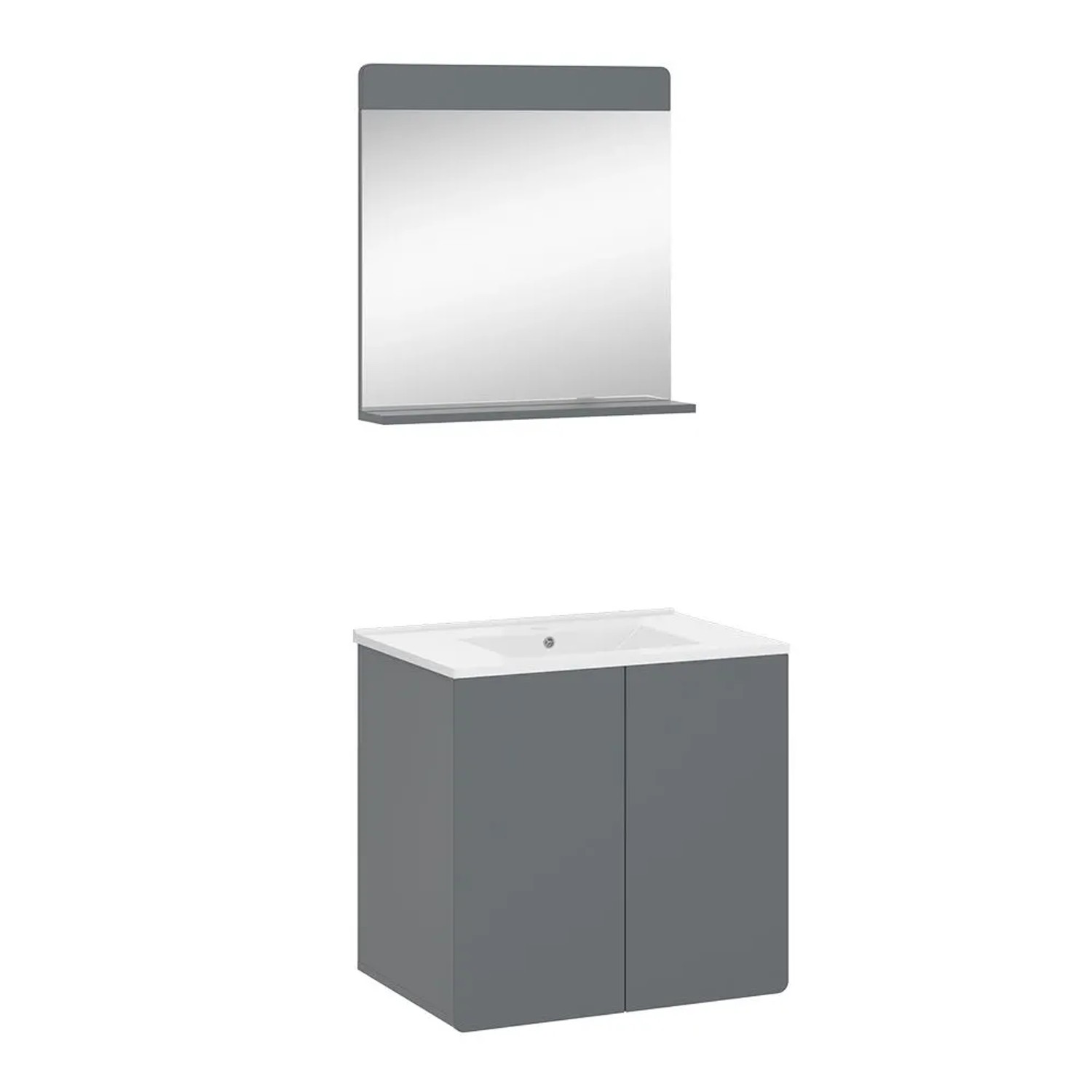 Vicco Badmöbel-Set Izan Grau 60 x 57 3-teilig