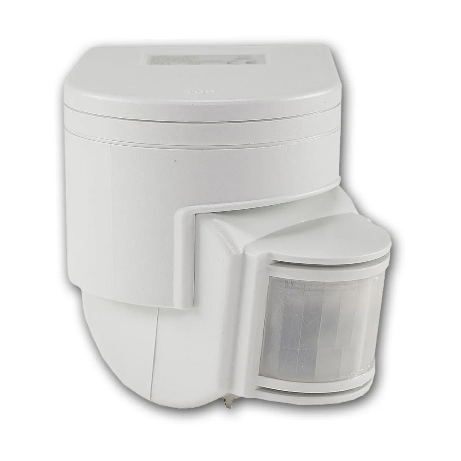 Weißer ChiliTec Aufputz Wand-Bewegungsmelder 180 Grad IP44 für Lampen & Leuchten.