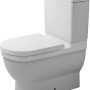 Weißes Duravit Starck 3 Stand-WC Kombi mit Tiefspüler und variablem Abgang.