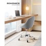 Grauer, höhenverstellbarer Songmics Schreibtischstuhl ohne Armlehne im modernen Arbeitszimmer.