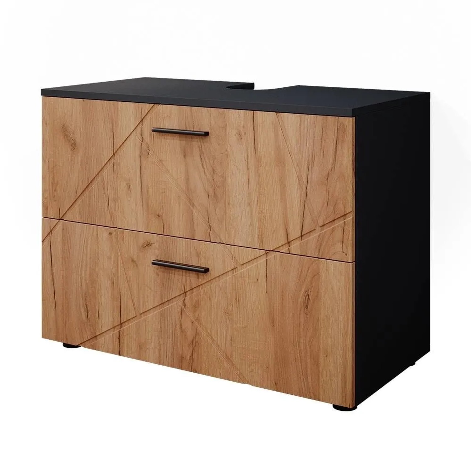 Vicco Waschbeckenunterschrank Irma Goldkraft Eiche Anthrazit 80 x 59