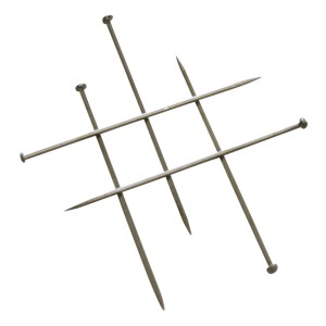 Gardinia Stecknadeln, 300er Pack, aus Metall in Chrom-Optik zum Abstecken von Gardinen.