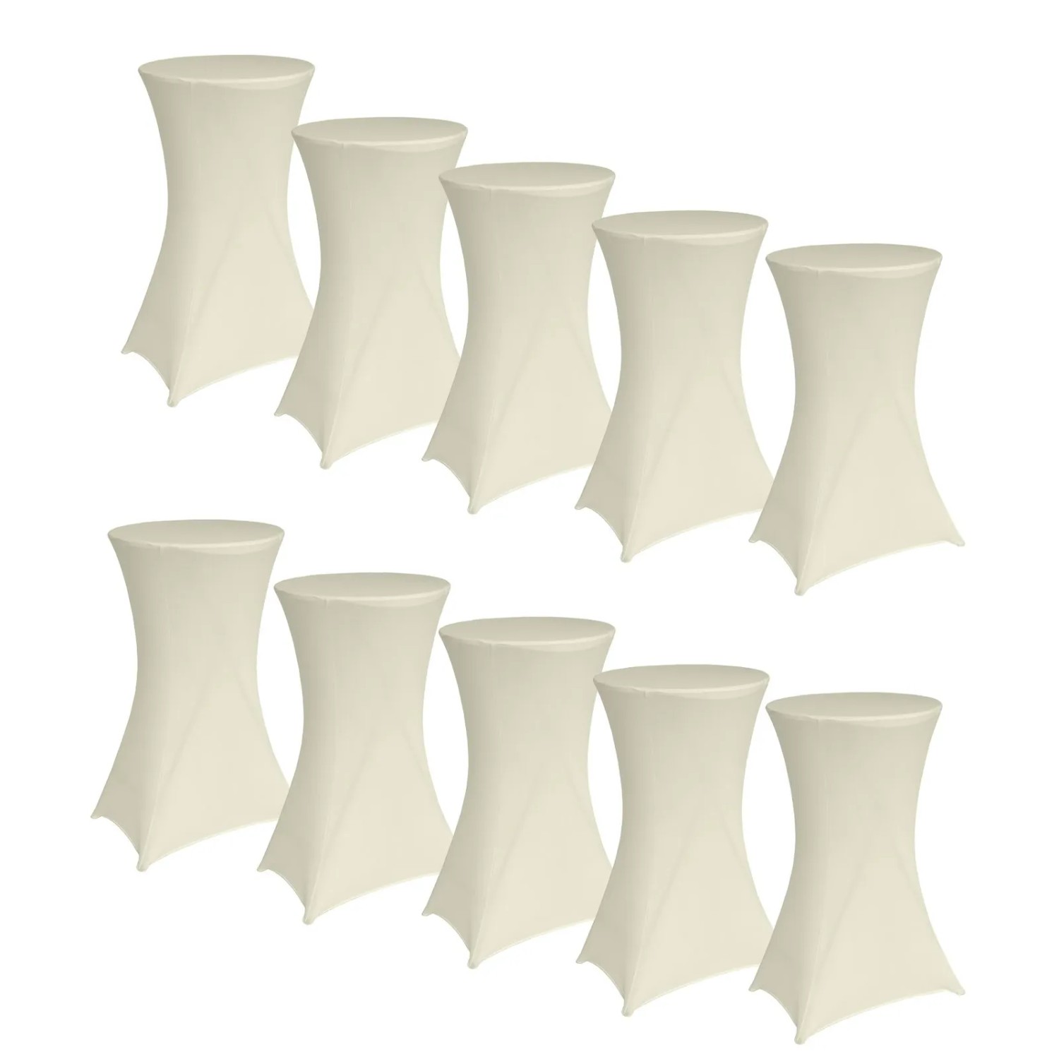 TRUTZHOLM 10x Stehtischhusse Husse Stretch Durchmesser 60cm Beige