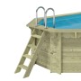 ALTANKA Holzpool Nemo 5,79x3,49 Höhe 1,45 m HELLBLAU mit Liegefläche mit am Beton Verschraubten Stützen BAS7304OSPL+PLA304_9