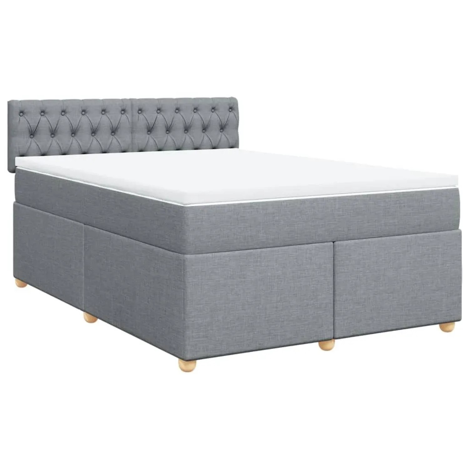 vidaXL Boxspringbett mit Matratze Hellgrau 140x190 cm Stoff 3286682 günstig online kaufen