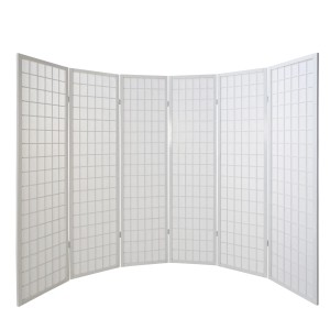 Homestyle4u 6-tlg Paravent in Weiß 264x175 cm 263