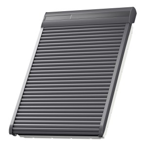 Velux Solar-Rollladen Integra, 84x55 cm, Anthrazit für Dachfenster.