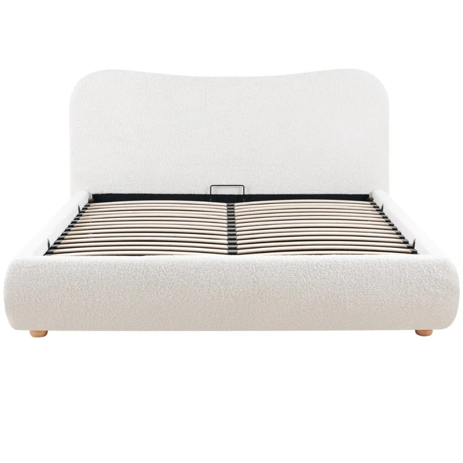 DELUKE Polsterbett OLE 160x200cm mit Stauraum 181x224x100cm Stoff Creme Bettgestell Doppelbett Modern