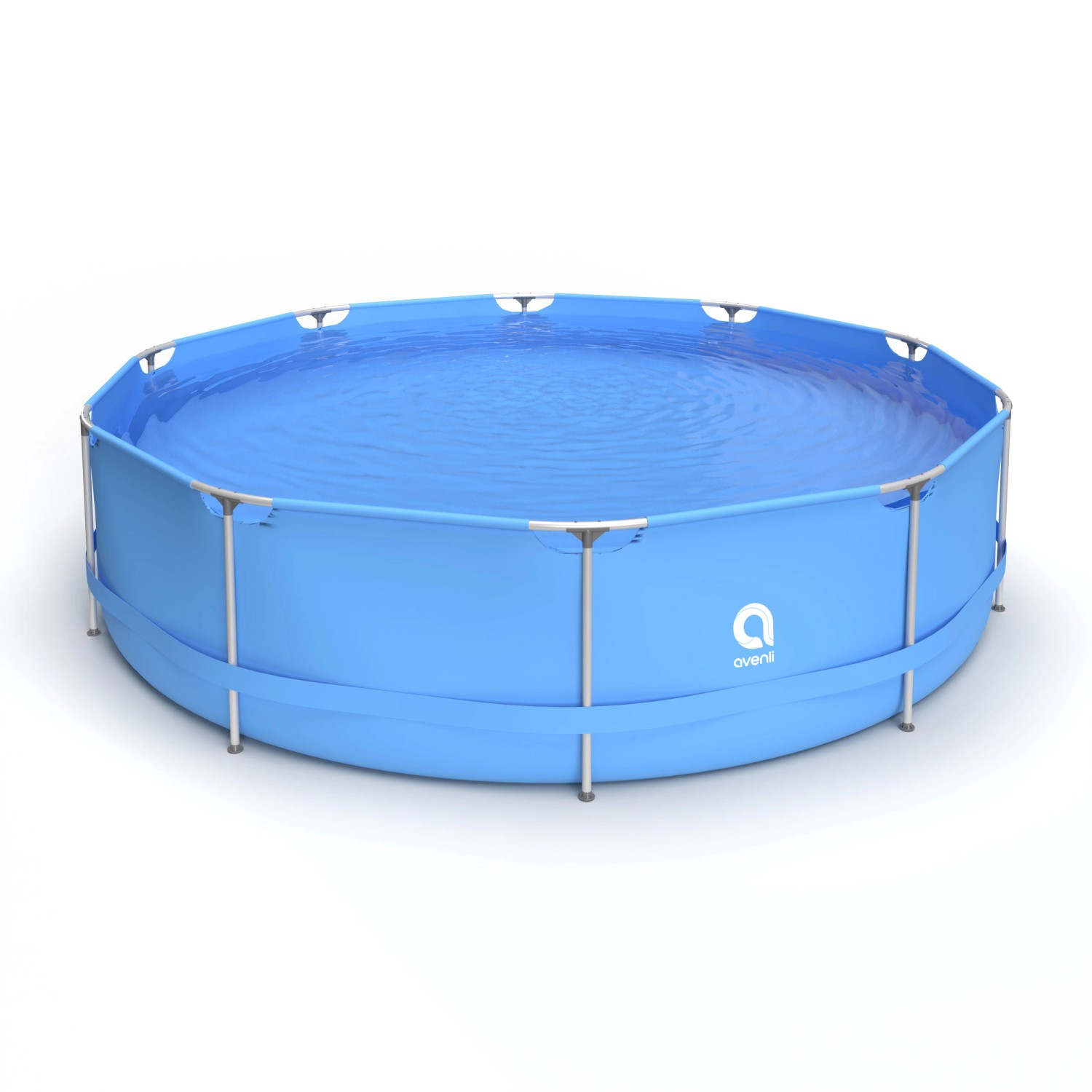 Avenli Frame Pool Runder Stahlrahmenpool 360 x 76 cm Blau ohne Pumpe mit Anleitung