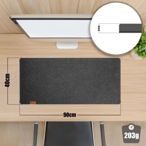 BigDean Schreibtischunterlage Filz Rutschfest 90x40 cm XXL Mauspad