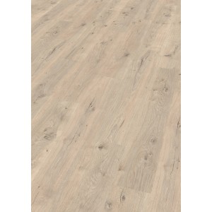 Egger NatureSense Laminat 8 mm, braune Eiche-Holzoptik mit Maserung und Ästen.