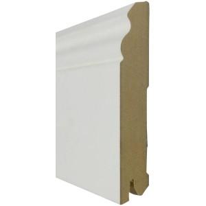 Weiße, überstreichbare Sockelleiste (240 cm) der Serie Praktikus White & Black Stil.