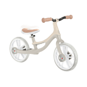 Taupe Globber Go Bike Elite Laufrad für Kinder. 10 Zoll TPE-Bereifung und höhenverstellbarer Sattel.