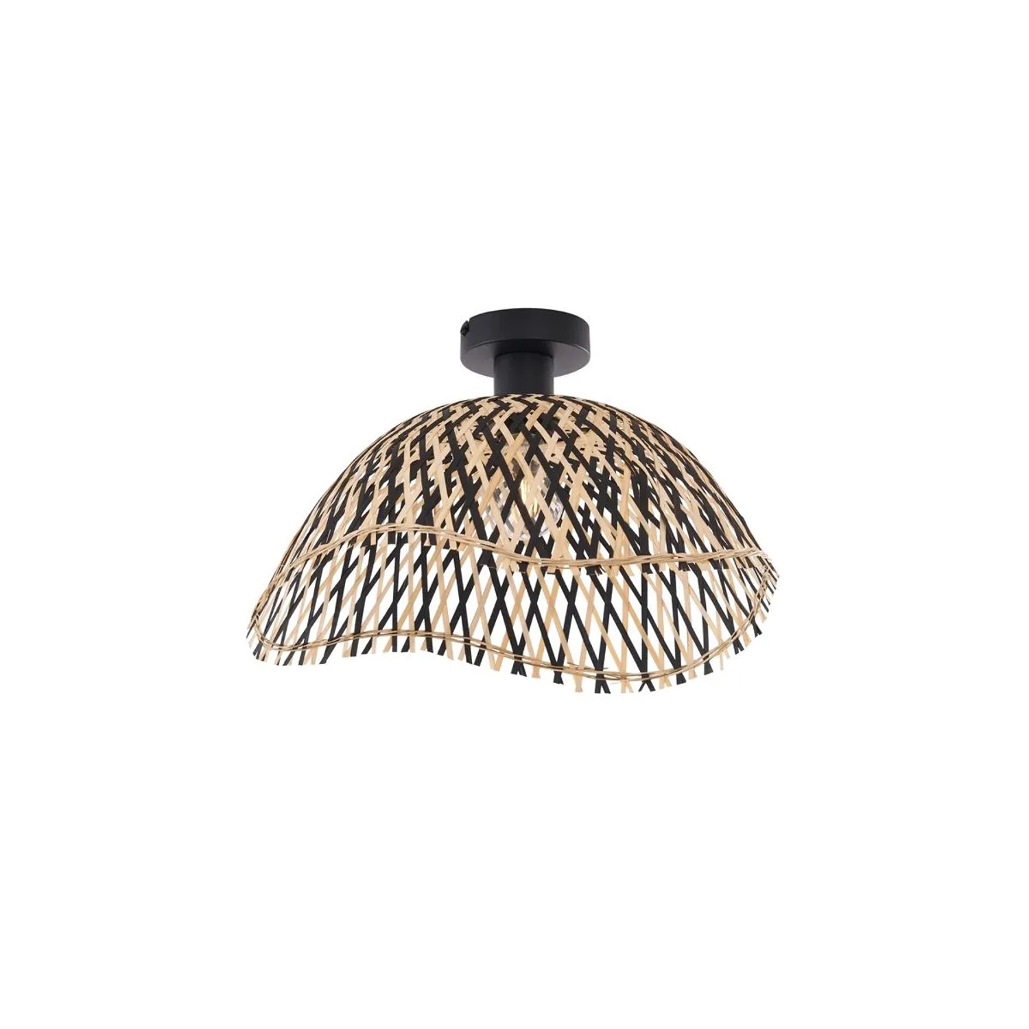 QAZQA Art-Deco-Deckenleuchte Schwarz Bambus 40cm Alka