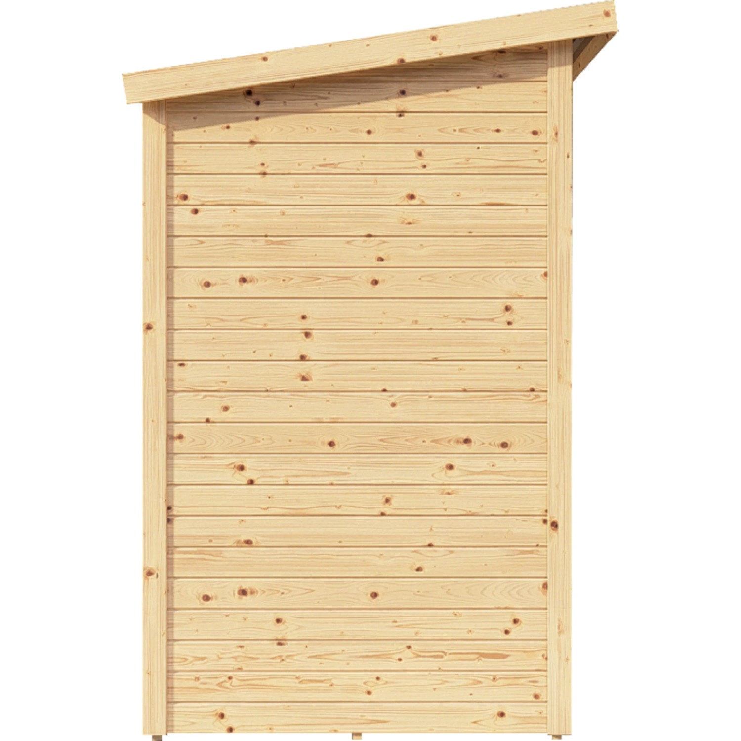 Gartenhaus Amrum aus Holz, naturbelassen, 120x180 cm, Elementbauweise.