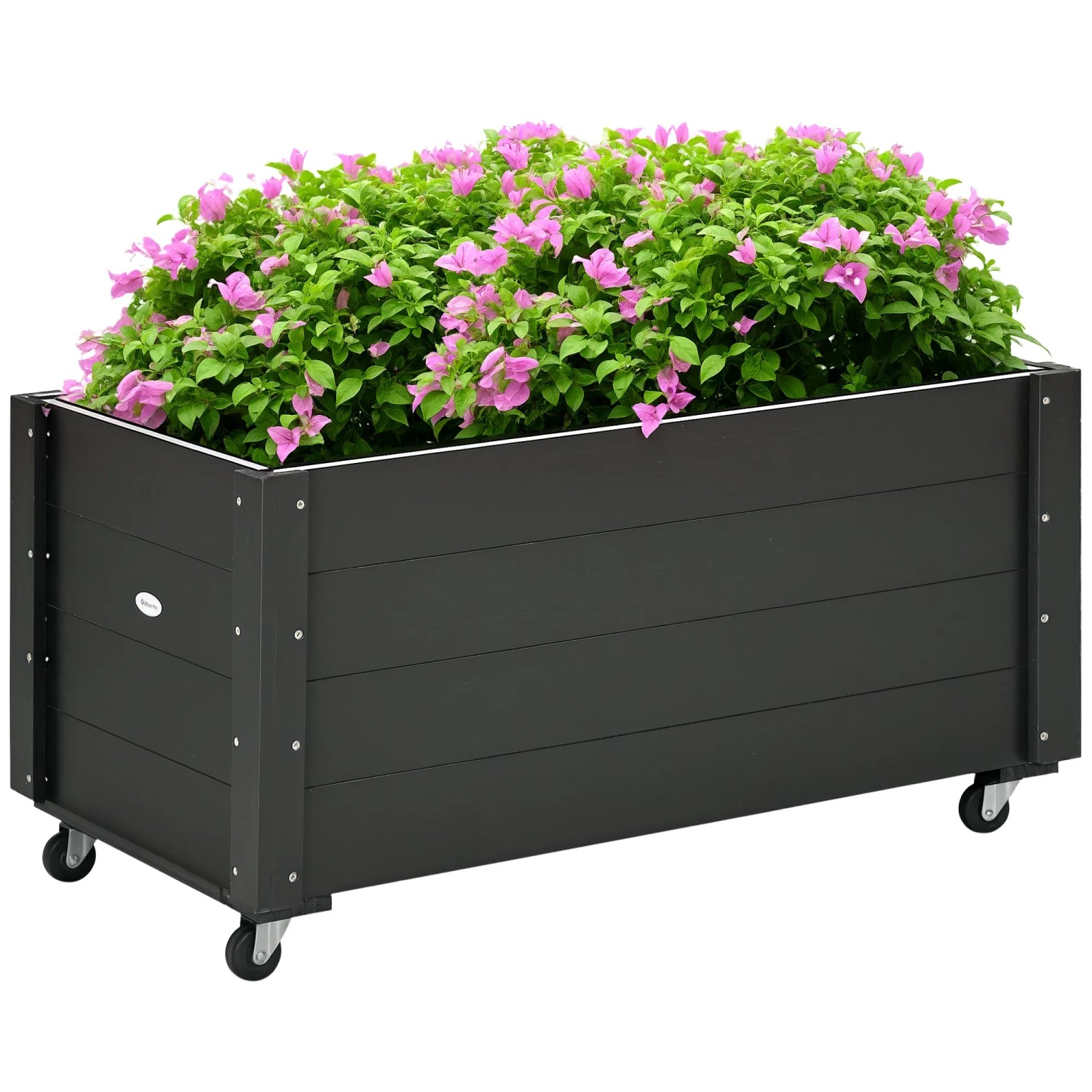 Outsunny Garten-Bett Tannenholz Schwarz 89L x 48B x 47H cm