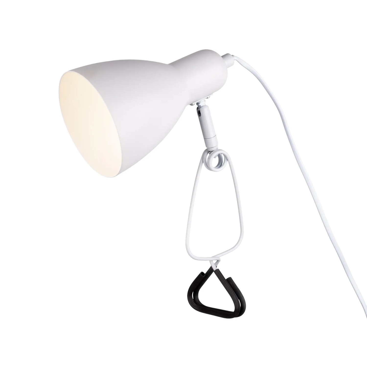 Weiße Näve Klemmleuchte Mara, 28 cm hoch. Tischleuchte mit Klemme für flexible Beleuchtung.